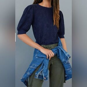 Womens Anthropologie Pilcro Demilee Top Navy size XS